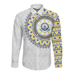 Cape Verde African Tribal Pattern Long Sleeve Button Shirt Chest Arm Tattoo
