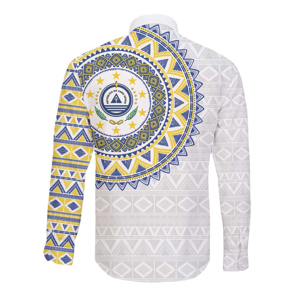 Cape Verde African Tribal Pattern Long Sleeve Button Shirt Chest Arm Tattoo