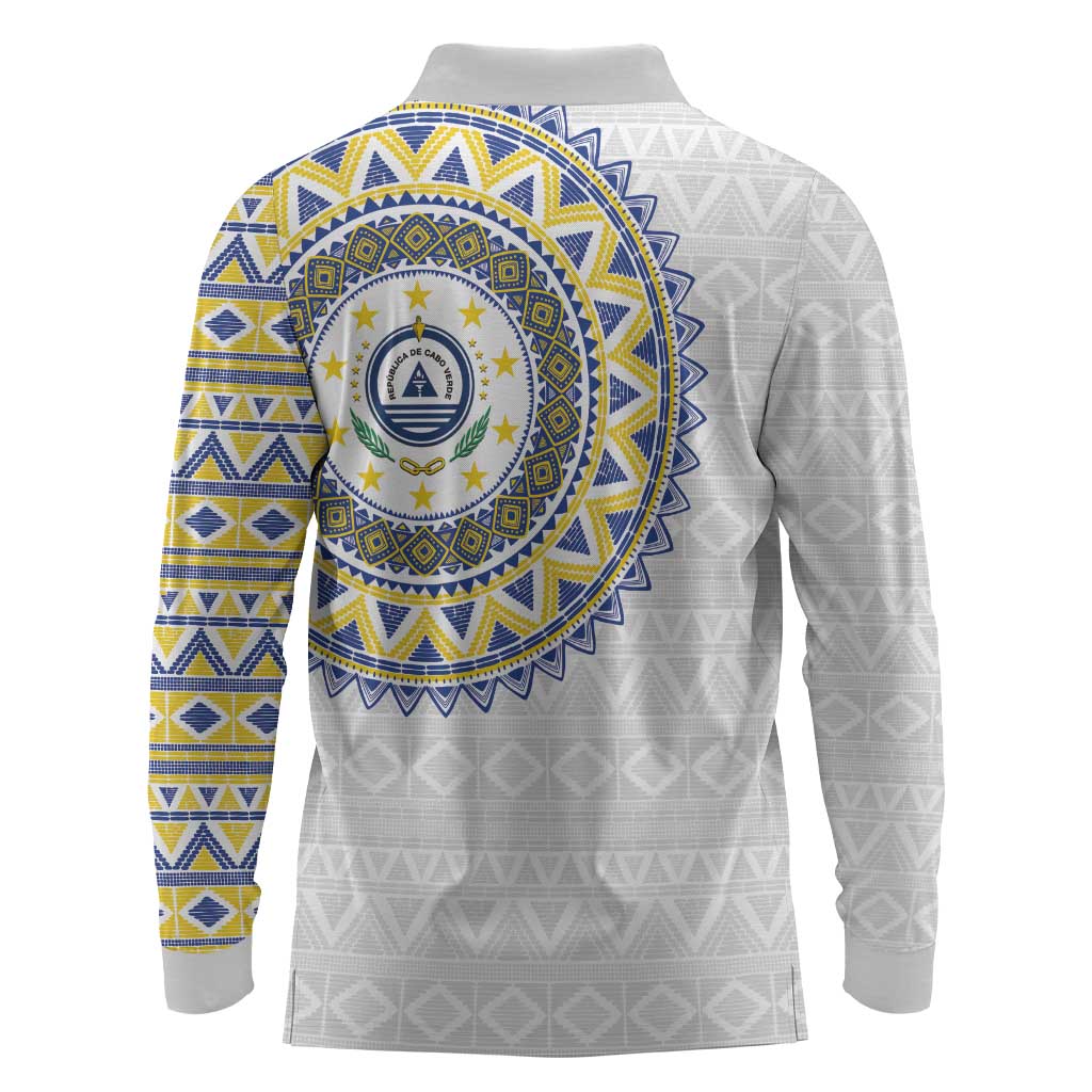 Cape Verde African Tribal Pattern Long Sleeve Polo Shirt Chest Arm Tattoo