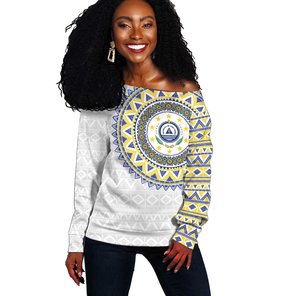 Cape Verde African Tribal Pattern Off Shoulder Sweater Chest Arm Tattoo