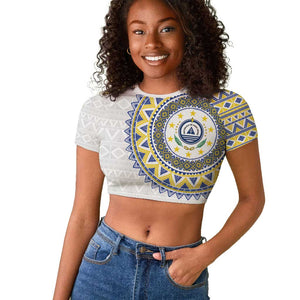 Cape Verde African Tribal Pattern Raglan Cropped T shirt Chest Arm Tattoo