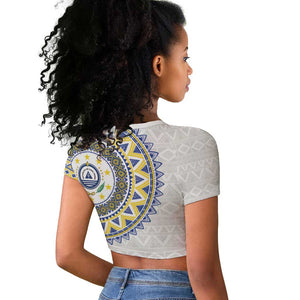 Cape Verde African Tribal Pattern Raglan Cropped T shirt Chest Arm Tattoo