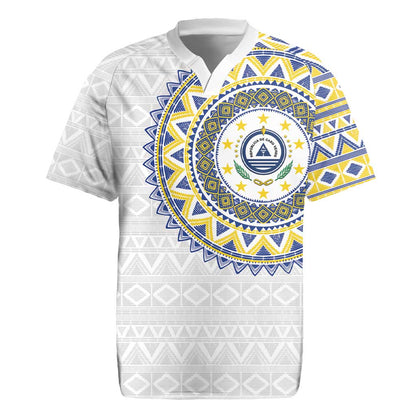 Cape Verde African Tribal Pattern Rugby Jersey Chest Arm Tattoo