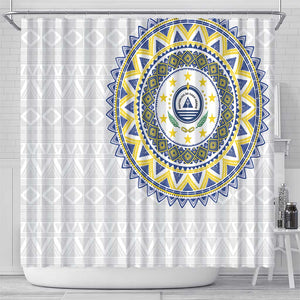 Cape Verde African Tribal Pattern Shower Curtain Chest Arm Tattoo