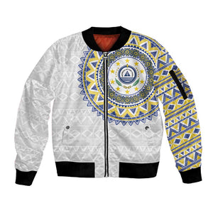 Cape Verde African Tribal Pattern Sleeve Zip Bomber Jacket Chest Arm Tattoo