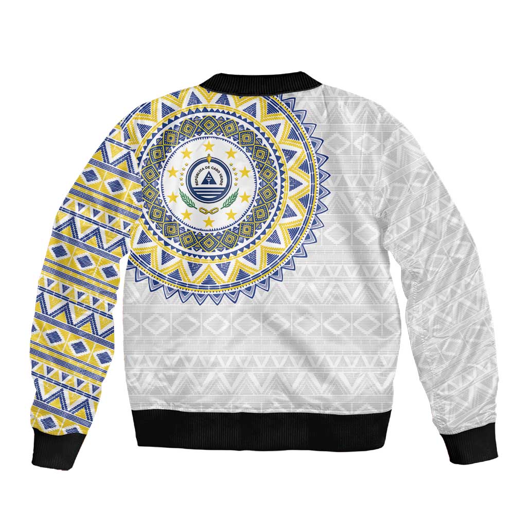 Cape Verde African Tribal Pattern Sleeve Zip Bomber Jacket Chest Arm Tattoo