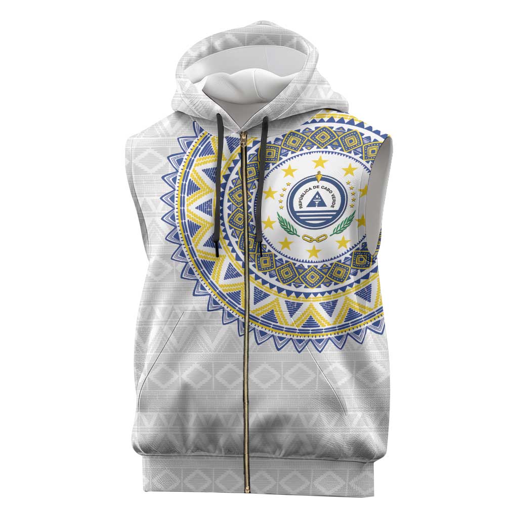 Cape Verde African Tribal Pattern Sleeveless Zip Hoodie Chest Arm Tattoo - African Pride
