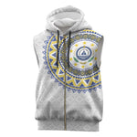 Cape Verde African Tribal Pattern Sleeveless Zip Hoodie Chest Arm Tattoo - African Pride