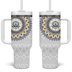 Cape Verde African Tribal Pattern Tumbler With Handle Chest Arm Tattoo