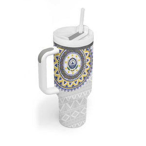 Cape Verde African Tribal Pattern Tumbler With Handle Chest Arm Tattoo