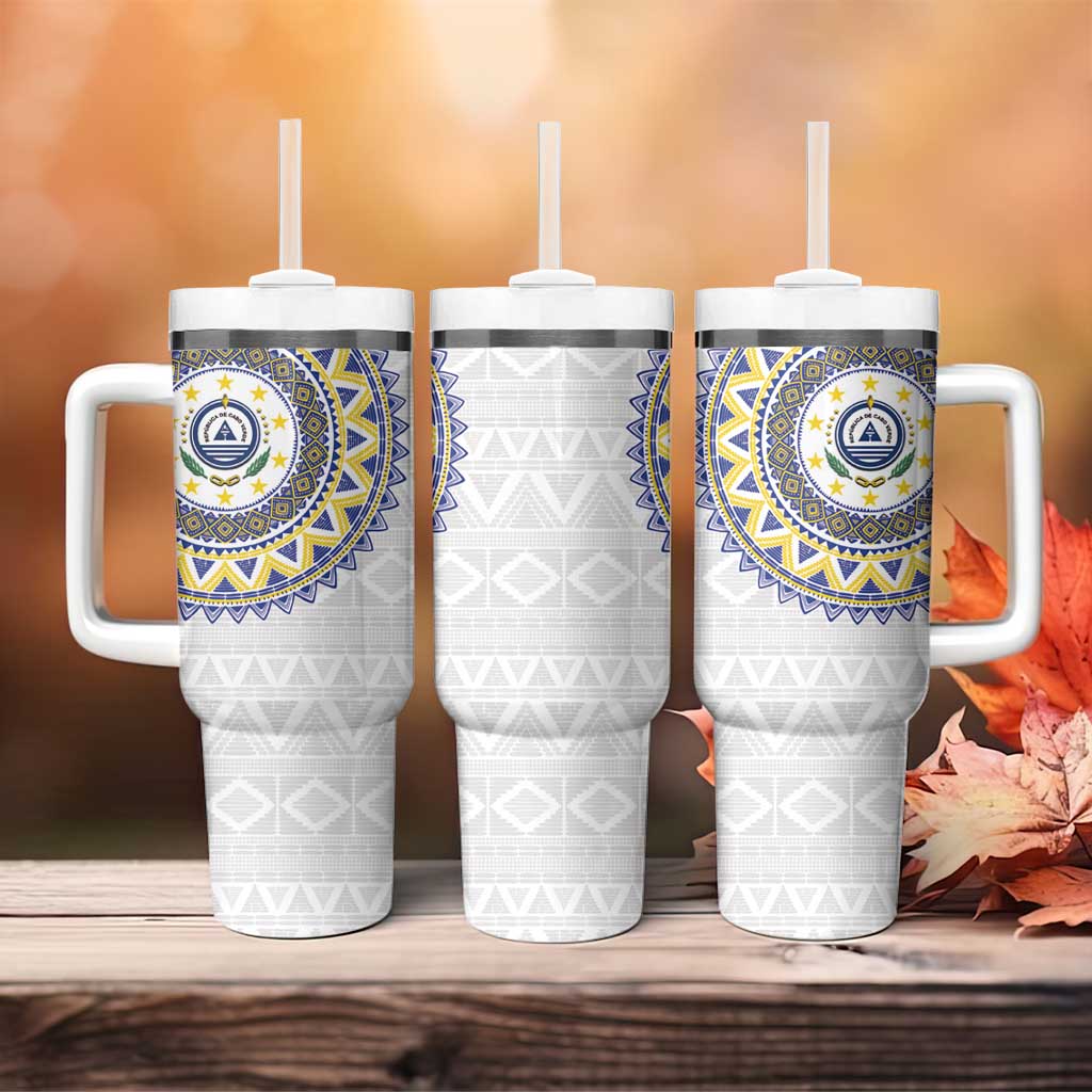 Cape Verde African Tribal Pattern Tumbler With Handle Chest Arm Tattoo