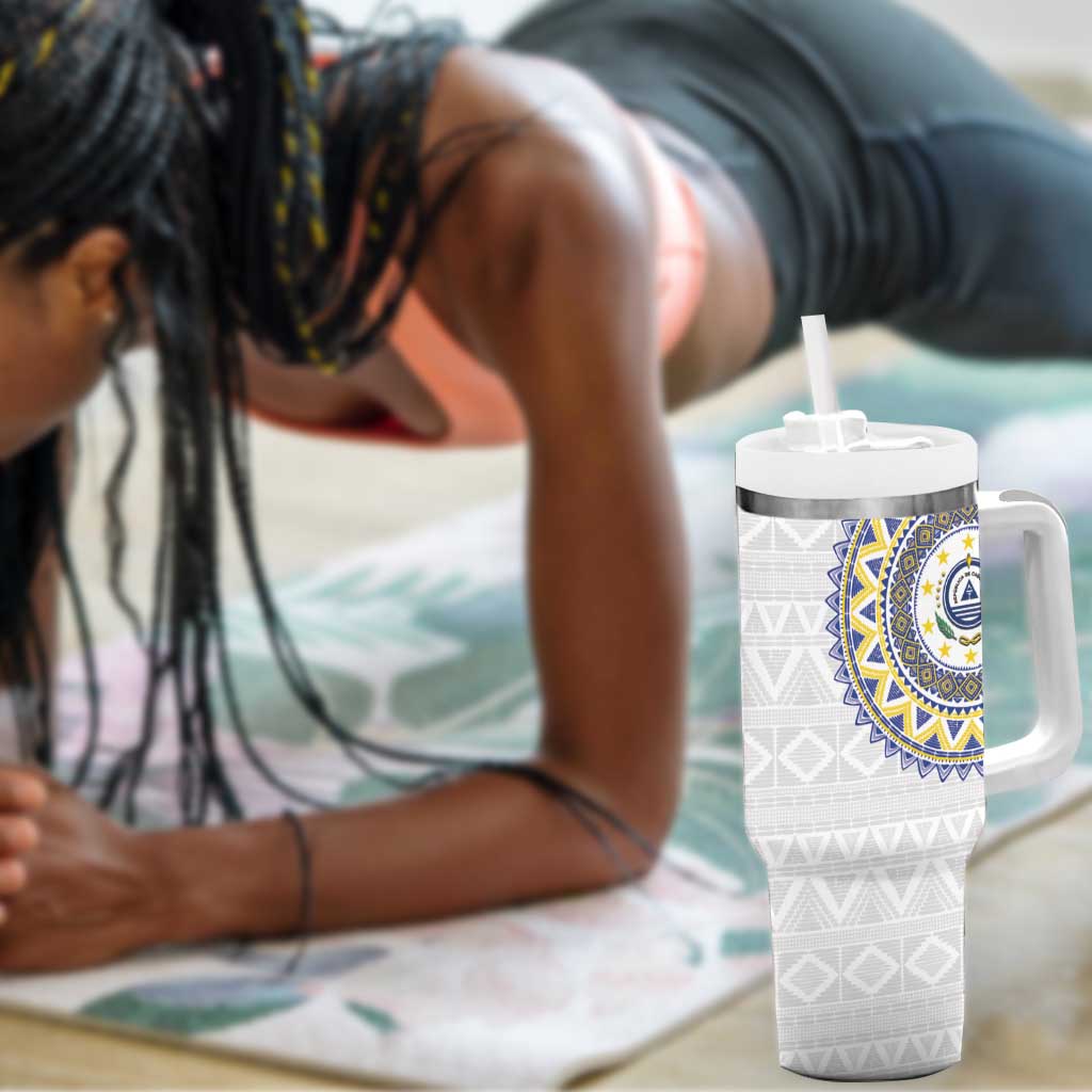 Cape Verde African Tribal Pattern Tumbler With Handle Chest Arm Tattoo
