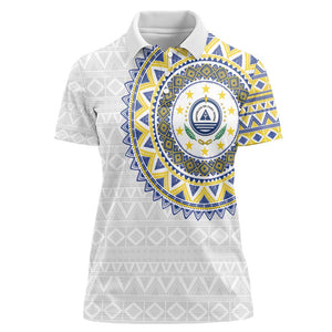 Cape Verde African Tribal Pattern Women Polo Shirt Chest Arm Tattoo
