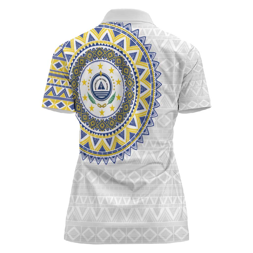 Cape Verde African Tribal Pattern Women Polo Shirt Chest Arm Tattoo
