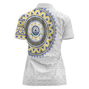 Cape Verde African Tribal Pattern Women Polo Shirt Chest Arm Tattoo