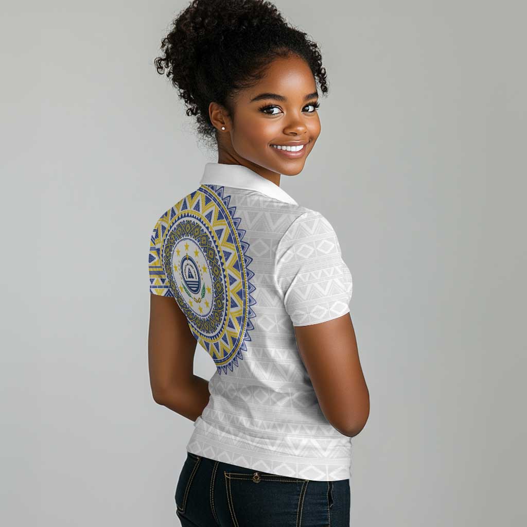 Cape Verde African Tribal Pattern Women Polo Shirt Chest Arm Tattoo