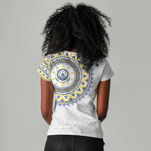 Cape Verde African Tribal Pattern Women V-Neck T-Shirt Chest Arm Tattoo