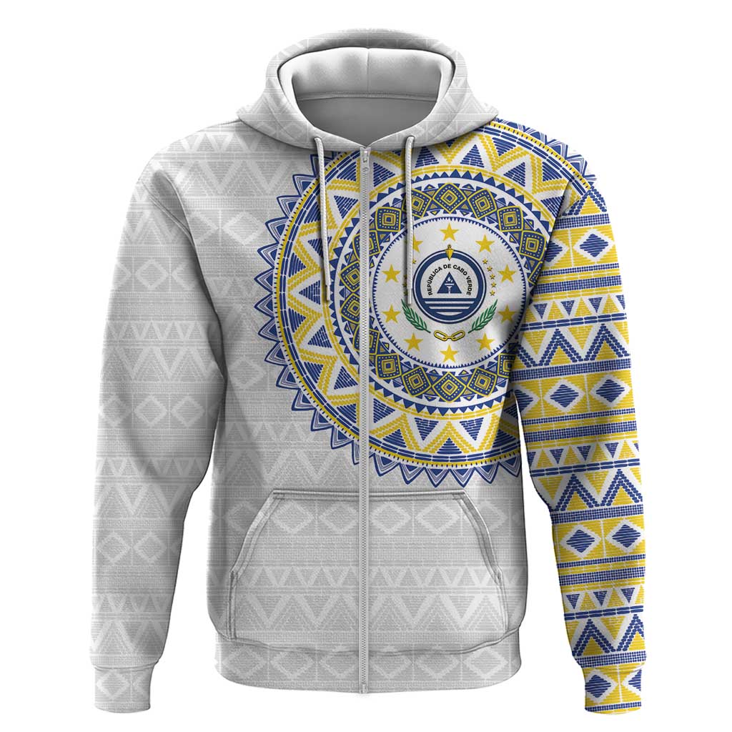 Cape Verde African Tribal Pattern Zip Hoodie Chest Arm Tattoo