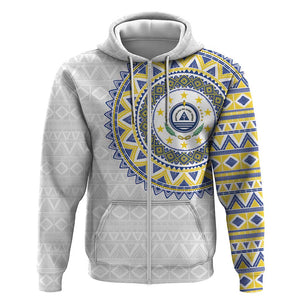 Cape Verde African Tribal Pattern Zip Hoodie Chest Arm Tattoo