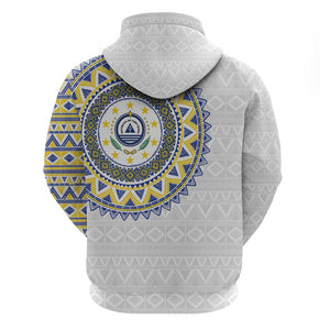 Cape Verde African Tribal Pattern Zip Hoodie Chest Arm Tattoo