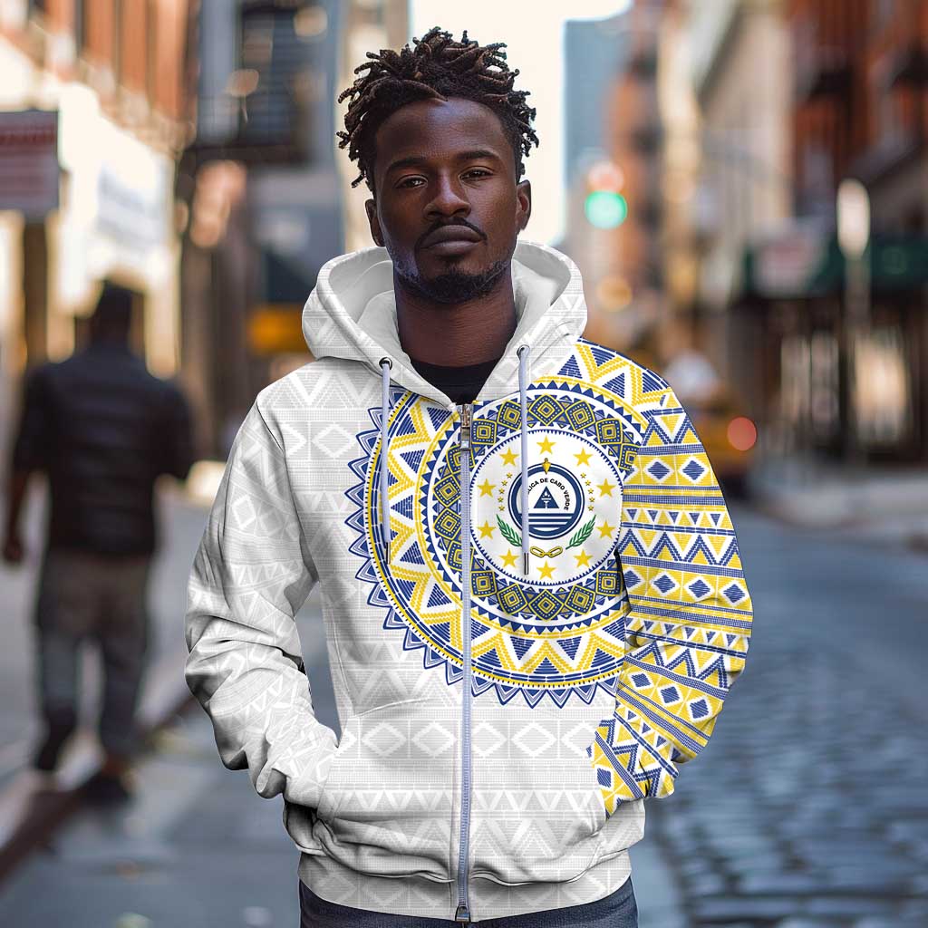 Cape Verde African Tribal Pattern Zip Hoodie Chest Arm Tattoo