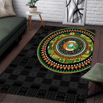 Ivory Coast African Tribal Pattern Area Rug Chest Arm Tattoo