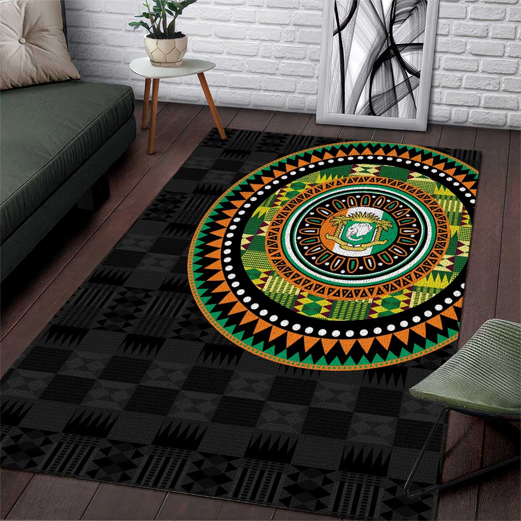 Ivory Coast African Tribal Pattern Area Rug Chest Arm Tattoo