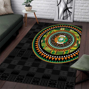 Ivory Coast African Tribal Pattern Area Rug Chest Arm Tattoo