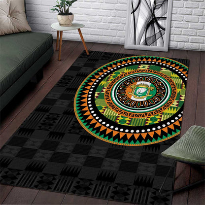 Ivory Coast African Tribal Pattern Area Rug Chest Arm Tattoo
