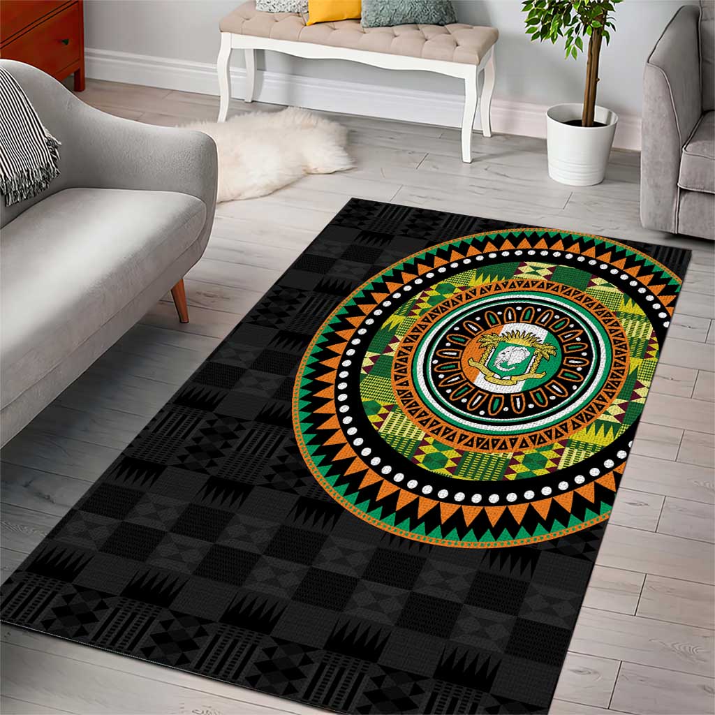 Ivory Coast African Tribal Pattern Area Rug Chest Arm Tattoo
