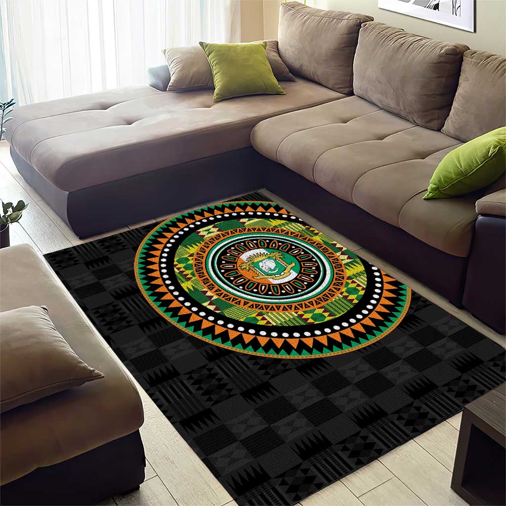Ivory Coast African Tribal Pattern Area Rug Chest Arm Tattoo