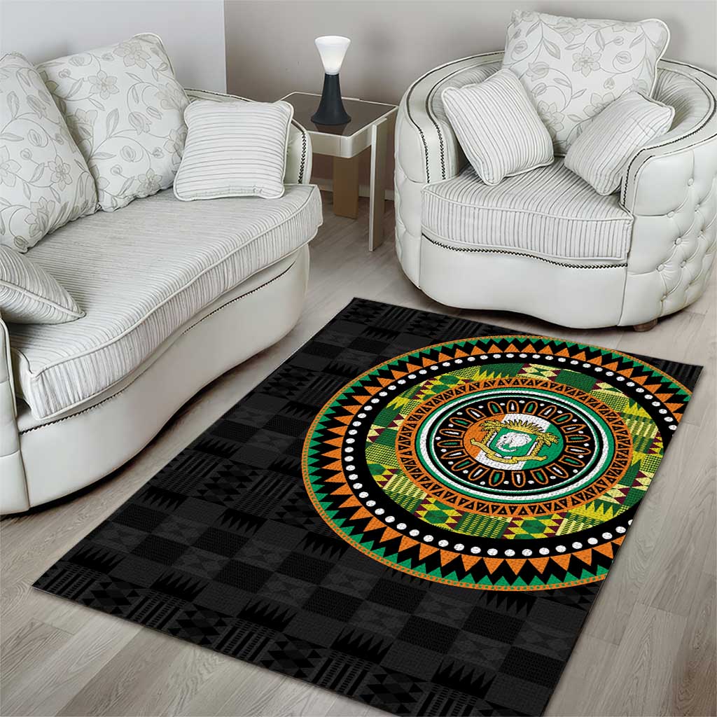 Ivory Coast African Tribal Pattern Area Rug Chest Arm Tattoo