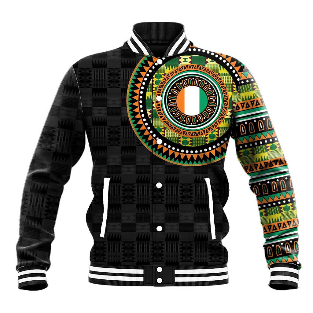Ivory Coast African Tribal Pattern Baseball Jacket Chest Arm Tattoo