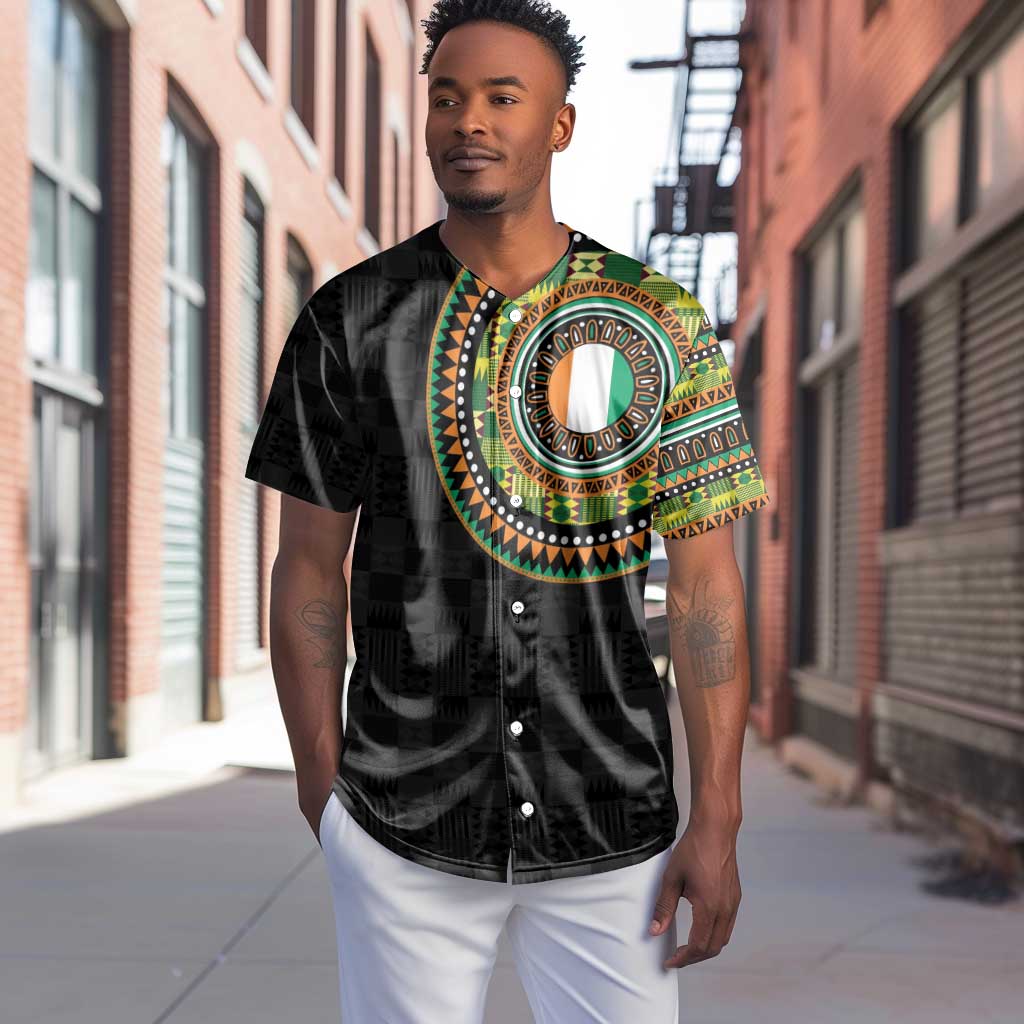 Ivory Coast African Tribal Pattern Baseball Jersey Chest Arm Tattoo