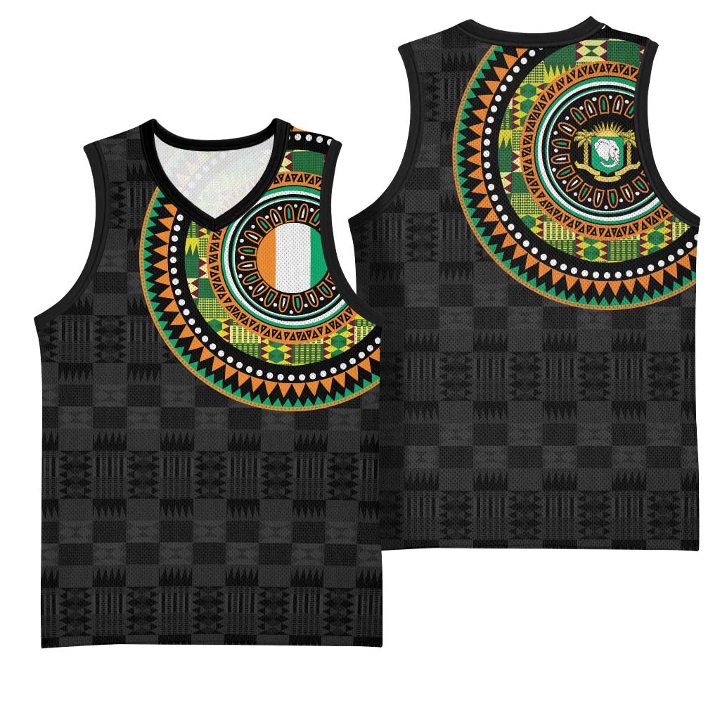 Ivory Coast African Tribal Pattern Basketball Jersey Chest Arm Tattoo - African Pride