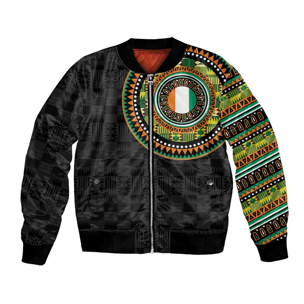 Ivory Coast African Tribal Pattern Bomber Jacket Chest Arm Tattoo