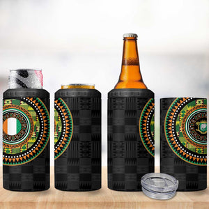 Ivory Coast African Tribal Pattern 4 in 1 Can Cooler Tumbler Chest Arm Tattoo