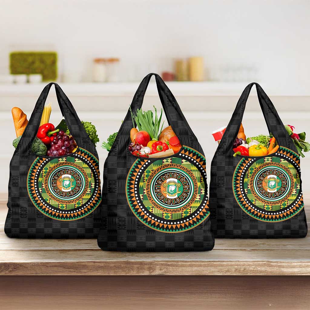 Ivory Coast African Tribal Pattern Grocery Bag Chest Arm Tattoo