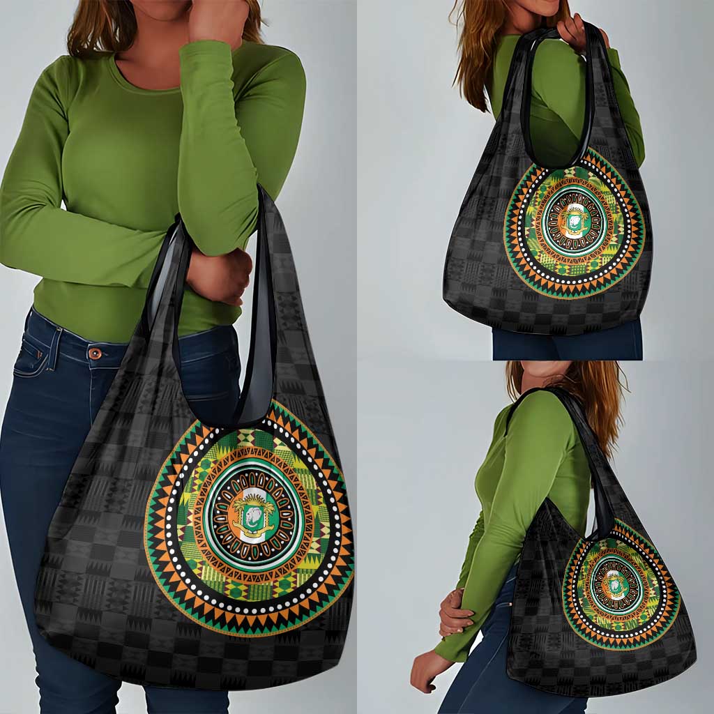 Ivory Coast African Tribal Pattern Grocery Bag Chest Arm Tattoo