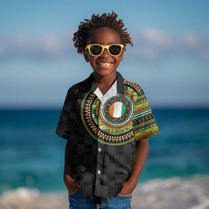 Ivory Coast African Tribal Pattern Kid Hawaiian Shirt Chest Arm Tattoo