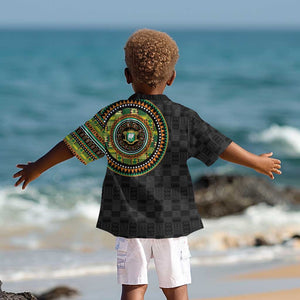 Ivory Coast African Tribal Pattern Kid Hawaiian Shirt Chest Arm Tattoo