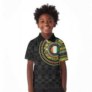 Ivory Coast African Tribal Pattern Kid Polo Shirt Chest Arm Tattoo
