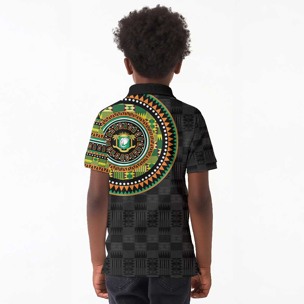 Ivory Coast African Tribal Pattern Kid Polo Shirt Chest Arm Tattoo