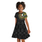 Ivory Coast African Tribal Pattern Kid Short Sleeve Dress Chest Arm Tattoo