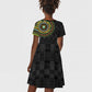 Ivory Coast African Tribal Pattern Kid Short Sleeve Dress Chest Arm Tattoo