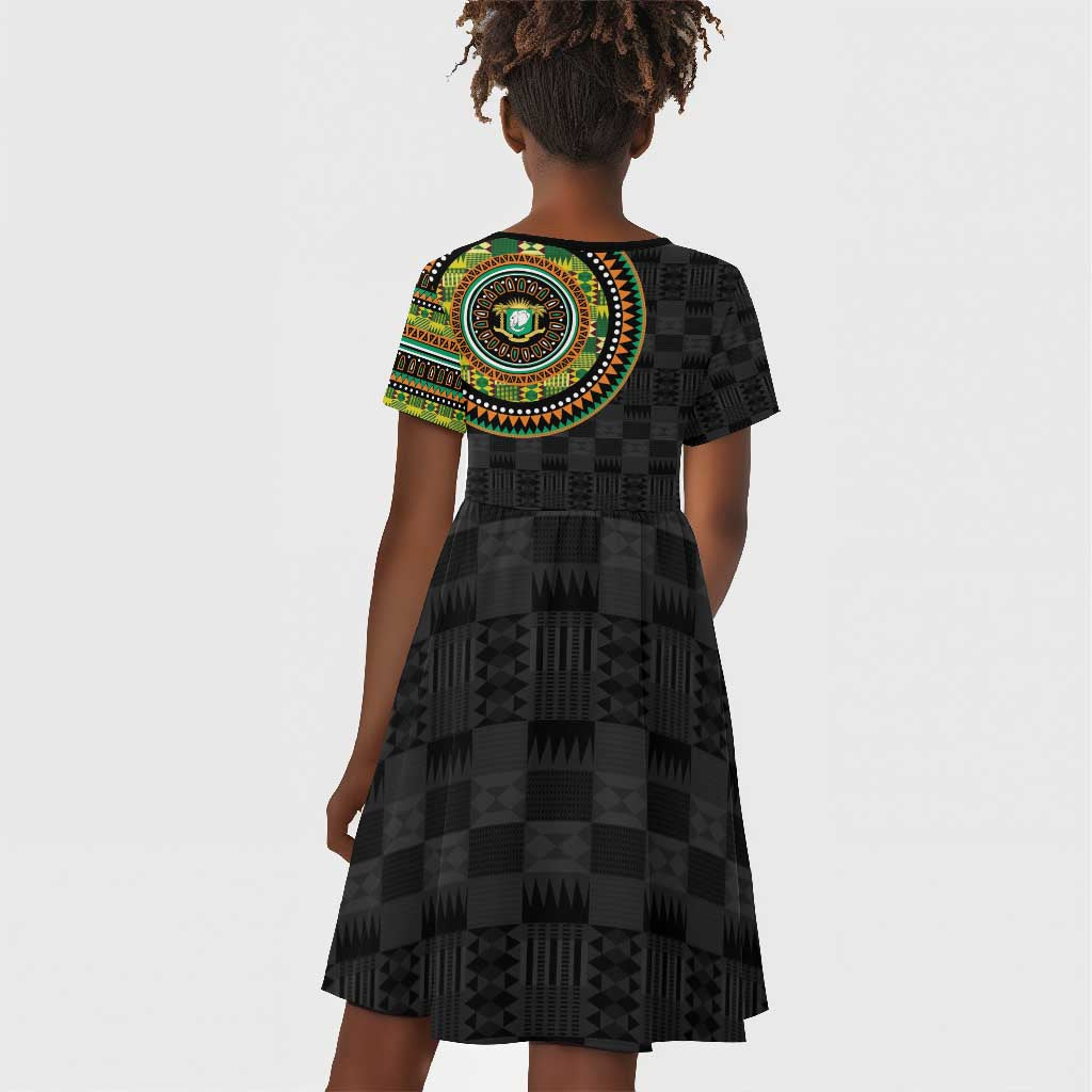 Ivory Coast African Tribal Pattern Kid Short Sleeve Dress Chest Arm Tattoo
