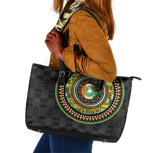 Ivory Coast African Tribal Pattern Leather Tote Bag Chest Arm Tattoo