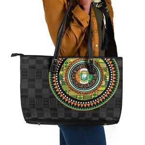 Ivory Coast African Tribal Pattern Leather Tote Bag Chest Arm Tattoo
