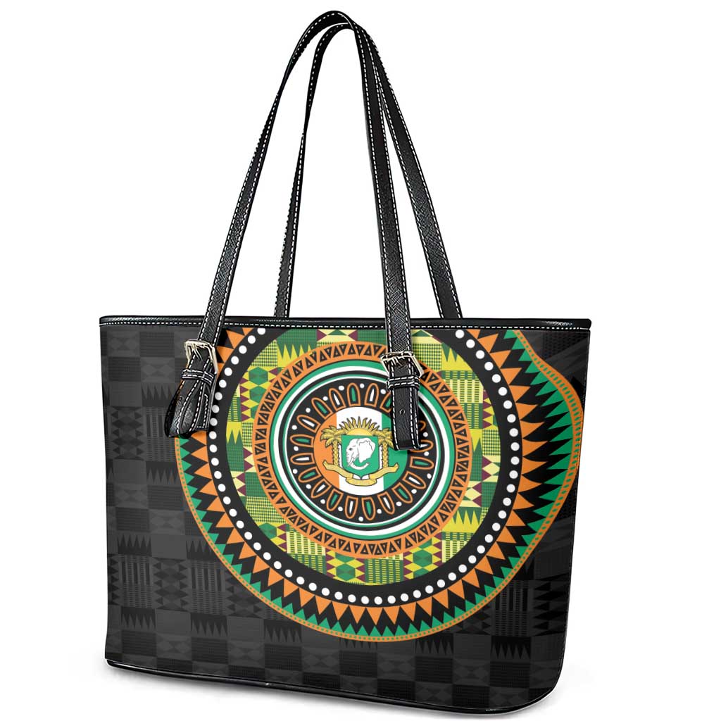 Ivory Coast African Tribal Pattern Leather Tote Bag Chest Arm Tattoo