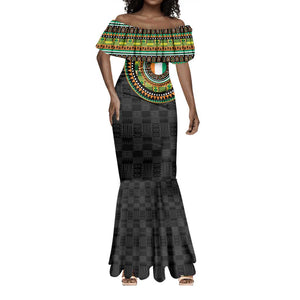 Ivory Coast African Tribal Pattern Mermaid Dress Chest Arm Tattoo